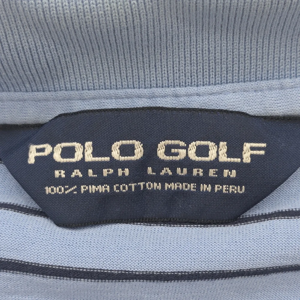 Polo Golf Ralph Lauren Shirt Mens XL Striped Blue Performance Classic Polo